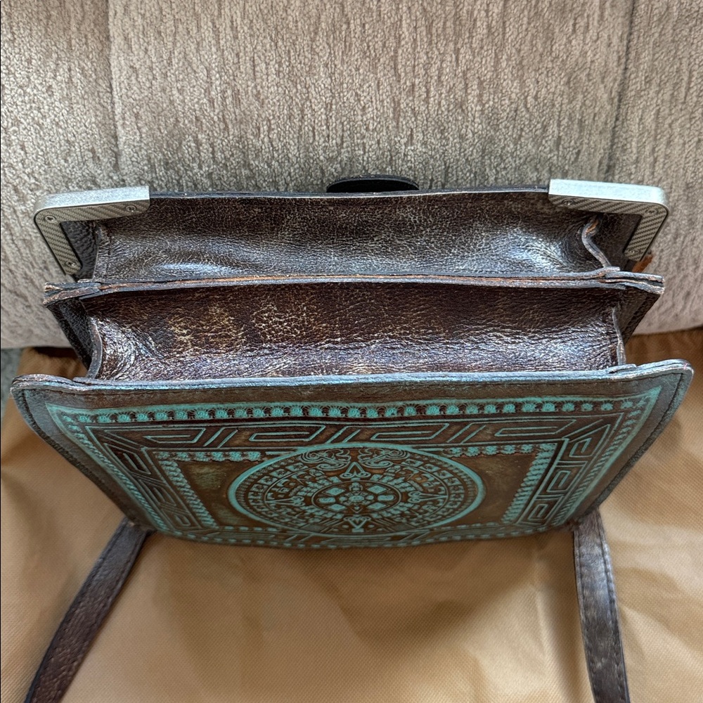 Patricia Nash Tooled Turquoise Stella Satchel Crossbody Purse - Picture 8 of 16